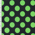 P - Pocodot - Trico Black Neon Lime| simple, polka dot, circle Nylon Spandex Tricot Matte - Spandexbyyard