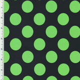 P - Pocodot - Trico Black Neon Lime| simple, polka dot, circle Nylon Spandex Tricot Matte - Spandexbyyard