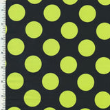 P - Pocodot - Trico Black Neon Yellow | simple, polka dot, circle Nylon Spandex Tricot Matte - Spandexbyyard