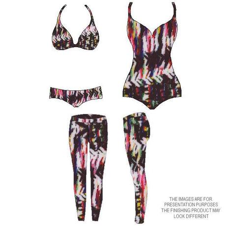P - SPT04 | abstract, rainbow, multi - color, Printed Spandex - Spandexbyyard