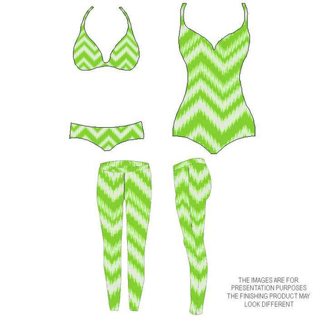 P - SPT10 - 05 | chevron, wave, Printed Spandex - Spandexbyyard