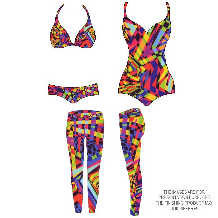 P - SPT101 - 0 | abstract, multi - color, geometric, Printed Spandex - Spandexbyyard