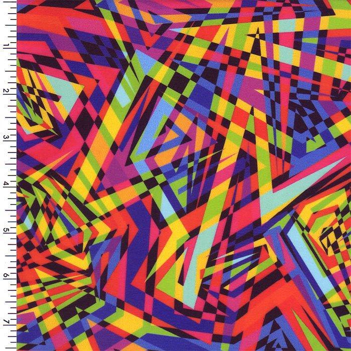 P - SPT101 - 0 | abstract, multi - color, geometric, Printed Spandex - Spandexbyyard