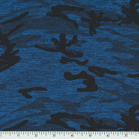 P - X7 - 88254 - 1001 Midnight Blue - Printed Spandex Perfotek Ocean Max - Dri Microblok - Spandexbyyard