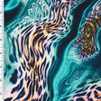 SP - NP2647 Aqua Leopard Nylon Spandex Digitally Wet Print - Spandexbyyard