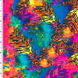 SP - NP2666 Fuchsia Yellow Blue Black Nylon Spandex Digitally Wet Print - Spandexbyyard