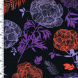 SP - NP2669 Lovely Night Garden - Black Blue Red| Nylon Spandex Digitally Wet Print - Spandexbyyard