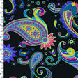 SP - NP2673 Royal Paisley - Black Green Blue Red Nylon Spandex Digitally Wet Print - Spandexbyyard