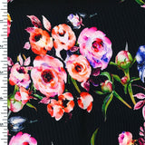 SP - NP2674 Happy Birthday Floral - Black Red Green Blue | Nylon Spandex Digitally Wet Print - Spandexbyyard