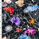 SP - NP2678 Midnight Floral - Black White Red Yellow Pink | Nylon Spandex Digitally Wet Print - Spandexbyyard