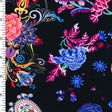 SP - NP2682 Magic Garden - Black Red blue Pink Nylon Spandex Digitally Wet Print - Spandexbyyard