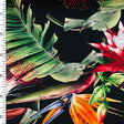 SP - NP2687 Tropical Roses - Black Green Orange Purple | Nylon Spandex Digitally Wet print - Spandexbyyard