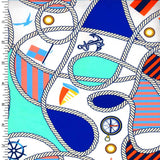 SP - NP2691 White Blue Red Black Printed Spandex - Spandexbyyard