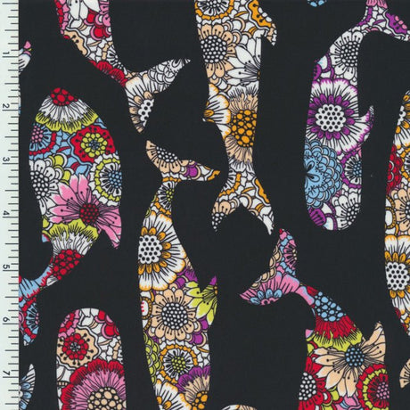 SP - NP2771 Whale Party Nylon Spandex Digitally Wet Print - Spandexbyyard