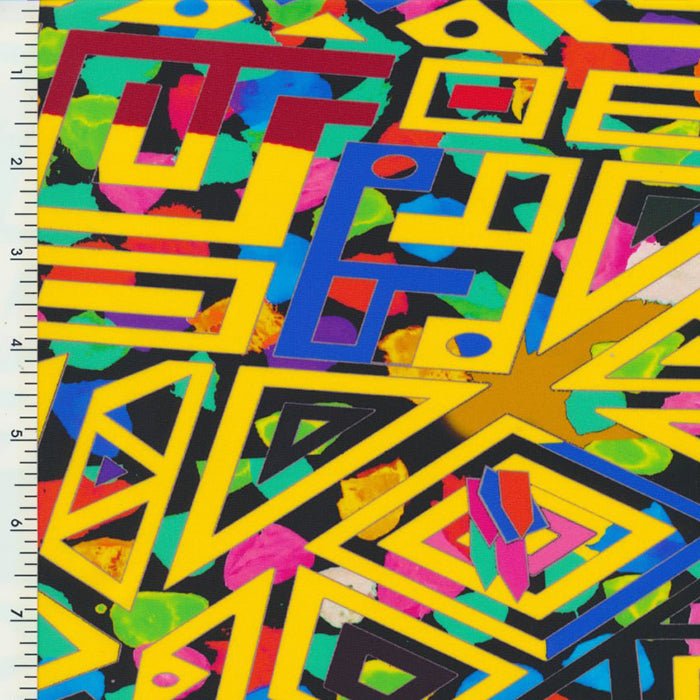SP - NP90019 Fun Maze Nylon Spandex Digitally Wet Print - Spandexbyyard
