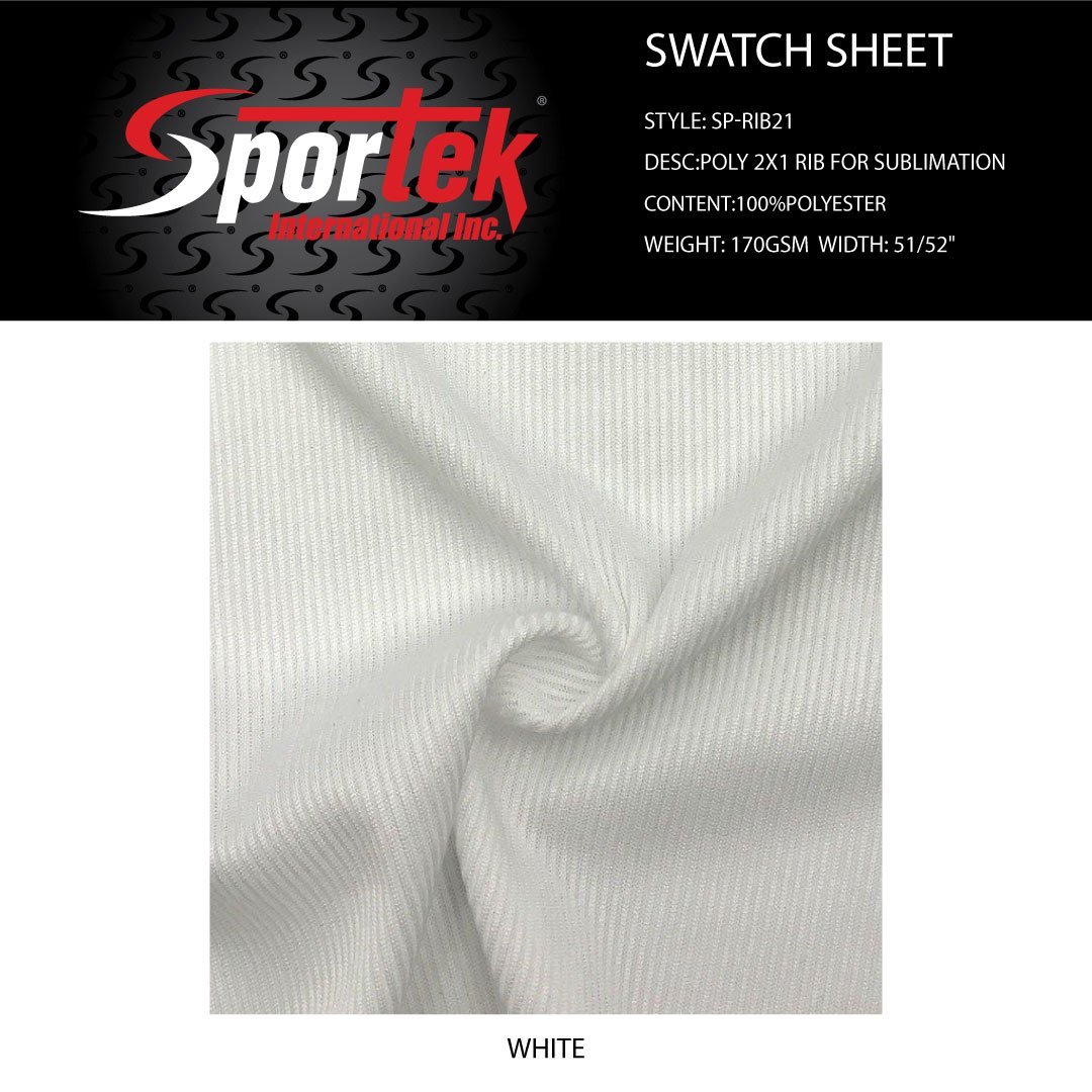 SP - RIB21 Poly 2x1 Rib For Sublimation - Spandexbyyard