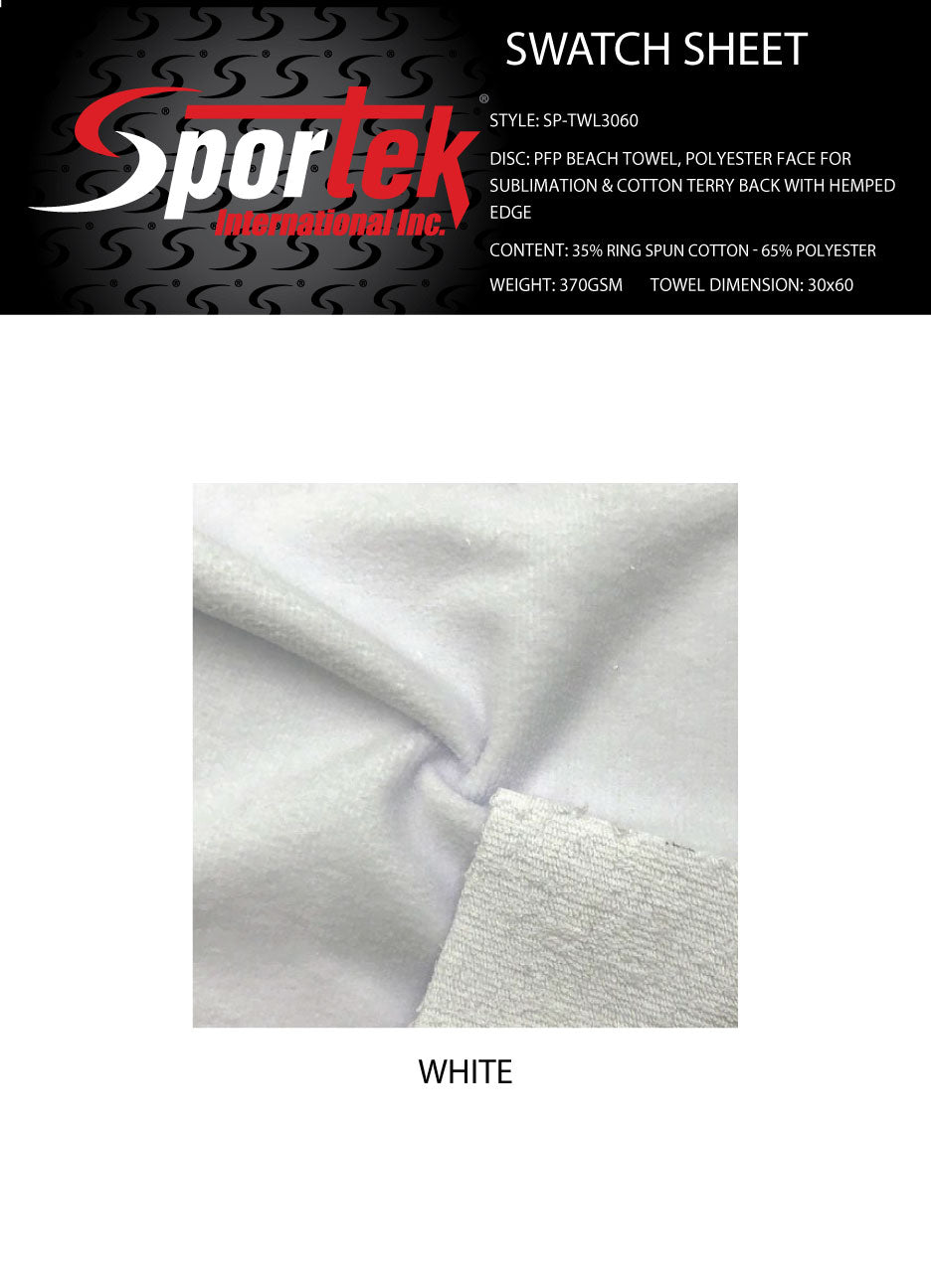 SP - TWL3060* | PFP Beach Towel | Polyester Face for Sublimation - Spandexbyyard