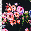 SP-NP2674 Happy Birthday Floral - Black Red Green Blue  | Nylon Spandex Digitally Wet PrintSpandex, Wet PrintSpandexByYard/SportekSpandexbyyard