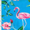 SP-NP2677 Flamingo & Rose - Blue Pink Green | Nylon Spandex Digitally Wet PrintSpandex, Wet PrintSpandexByYard/SportekSpandexbyyard