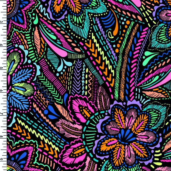 SP-NP2692 Textured Floral Nylon Spandex Digitally Wet PrintSpandex, Printed SpandexSpandexByYard/SportekSpandexbyyard
