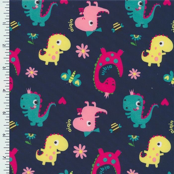 XL0027 Printed Spandex Tricot Promo print BABY DINOSAUR - Spandexbyyard