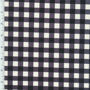 Black White Checker Printed Spandex Fabric