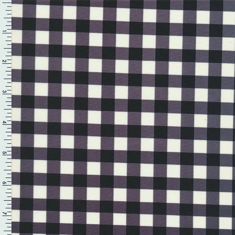 XL0028 Printed Spandex Tricot Promo print BLACK WHITE CHECKER - Spandexbyyard